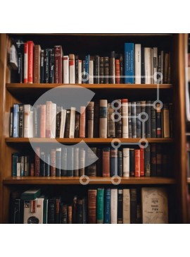 Intra Συλλεκτικό Ξύλινο Παζλ Plywood  4mm - Ξύλινη βιβλιοθήκη γεμάτη με διάφορα βιβλία Σε Ξύλινο Κουτί - Διαστάσεις Puzzle: 10x10 cm – 25 κομμάτια