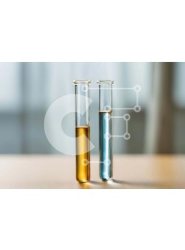 Intra Συλλεκτικό Ξύλινο Παζλ Plywood  4mm - Επιστημονικοί δοκιμαστικοί σωλήνες με μπλε και κίτρινα υγρά Σε Ξύλινο Κουτί - Διαστάσεις Puzzle: 10x10 cm – 25 κομμάτια