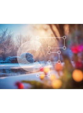 Intra Συλλεκτικό Ξύλινο Παζλ Plywood  4mm - Χειμερινή σκηνή με τα χιονισμένα δέντρα και την παγωμένη λίμνη Σε Ξύλινο Κουτί - Διαστάσεις Puzzle: 10x10 cm – 25 κομμάτια