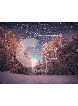 Intra Συλλεκτικό Ξύλινο Παζλ Plywood  4mm - Χιονισμένο Δάσος με το Σέλας Βορέας Σε Ξύλινο Κουτί - Διαστάσεις: 10x10 cm – 25 κομμάτια