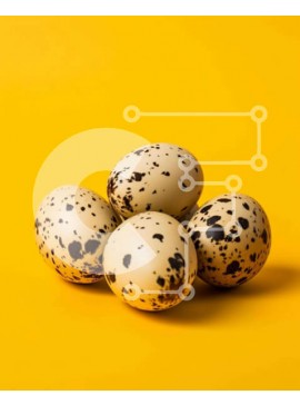 Σετ των 2 Intra Συλλεκτικό Ξύλινο Παζλ Plywood  4mm - Αυγά ορτυκιού σε κίτρινο φόντο με μαύρες κηλίδες Σε Ξύλινο Κουτί - Διαστάσεις: 10x10 cm – 25 κομμάτια