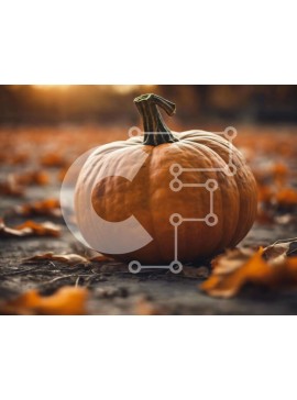 Intra Συλλεκτικό Ξύλινο Παζλ Plywood  4mm - Φθινοπωρινή κολοκύθα με φύλλα Σε Ξύλινο Κουτί - Διαστάσεις Puzzle: 10x10 cm – 25 κομμάτια