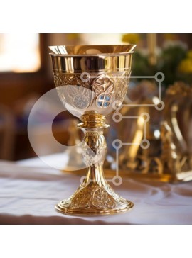 Intra Συλλεκτικό Ξύλινο Παζλ Plywood  4mm - Χρυσό κύπελλο σε διακοσμημένο τραπεζομάντιλο Σε Ξύλινο Κουτί - Διαστάσεις Puzzle: 10x10 cm – 25 κομμάτια