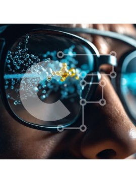 Intra Συλλεκτικό Ξύλινο Παζλ Plywood  4mm - Άνδρας που φορά γυαλιά με φυσαλίδες στους φακούς Σε Ξύλινο Κουτί - Διαστάσεις Puzzle: 10x10 cm – 25 κομμάτια