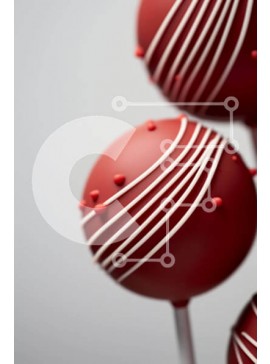 Σετ των 2 Intra Συλλεκτικό Ξύλινο Παζλ Plywood  4mm - Ομάδα κόκκινο κέικ σκάει με λευκές και κόκκινες ρίγες Σε Ξύλινο Κουτί - Διαστάσεις: 10x10 cm – 25 κομμάτια