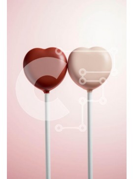 Intra Συλλεκτικό Ξύλινο Παζλ Plywood  4mm - Γλειφιτζούρια σε σχήμα καρδιάς σε ροζ φόντο Σε Ξύλινο Κουτί - Διαστάσεις Puzzle: 10x10 cm – 25 κομμάτια