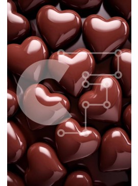 Σετ των 2 Intra Συλλεκτικό Ξύλινο Παζλ Plywood  4mm - Συστάδα από σοκολατένιες καρδιές για την ημέρα του Αγίου Βαλεντίνου Σε Ξύλινο Κουτί - Διαστάσεις: 10x10 cm – 25 κομμάτια