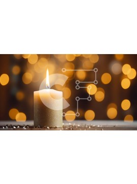 Intra Συλλεκτικό Ξύλινο Παζλ Plywood  4mm - Μονό αναμμένο κερί σε ξύλινο τραπέζι με πορτοκαλί φόντο Σε Ξύλινο Κουτί - Διαστάσεις Puzzle: 10x10 cm – 25 κομμάτια