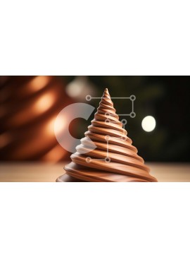 Σετ των 2 Intra Συλλεκτικό Ξύλινο Παζλ Plywood  4mm - Στολίδι ανάποδο σπιράλ από χωνάκι σοκολάτας Σε Ξύλινο Κουτί - Διαστάσεις: 10x10 cm – 25 κομμάτια