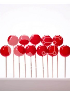 Σετ των 2 Intra Συλλεκτικό Ξύλινο Παζλ Plywood  4mm - Σειρά από κόκκινα γλειφιτζούρια στα ραβδιά Σε Ξύλινο Κουτί - Διαστάσεις: 10x10 cm – 25 κομμάτια