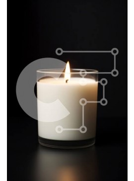 Intra Συλλεκτικό Ξύλινο Παζλ Plywood  4mm - Αναμμένο κερί σε άδειο ποτήρι σε μαύρο φόντο Σε Ξύλινο Κουτί - Διαστάσεις Puzzle: 10x10 cm – 25 κομμάτια