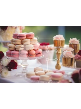 Σετ των 2 Intra Συλλεκτικό Ξύλινο Παζλ Plywood  4mm - Εμφάνιση στοιβαγμένων αμυγδαλωτών με ροζ και λευκά τριαντάφυλλα Σε Ξύλινο Κουτί - Διαστάσεις: 10x10 cm – 25 κομμάτια