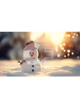 Intra Συλλεκτικό Ξύλινο Παζλ Plywood  4mm - Χιονάνθρωπος στο χιόνι μια ηλιόλουστη μέρα Σε Ξύλινο Κουτί - Διαστάσεις Puzzle: 10x10 cm – 25 κομμάτια