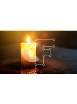 Intra Συλλεκτικό Ξύλινο Παζλ Plywood  4mm - Μονό αναμμένο κερί σε άδειο τραπέζι Σε Ξύλινο Κουτί - Διαστάσεις Puzzle: 10x10 cm – 25 κομμάτια