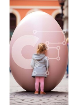 Intra Συλλεκτικό Ξύλινο Παζλ Plywood  4mm - Νεαρό κορίτσι με την τεράστια ροζ μπάλα Σε Ξύλινο Κουτί - Διαστάσεις Puzzle: 10x10 cm – 25 κομμάτια