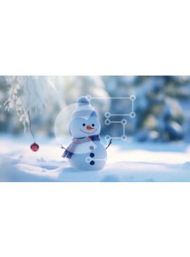 Intra Συλλεκτικό Ξύλινο Παζλ Plywood  4mm - Στολίδι Χιονάνθρωπος - Χειμερινή διακόσμηση Σε Ξύλινο Κουτί - Διαστάσεις Puzzle: 10x10 cm – 25 κομμάτια