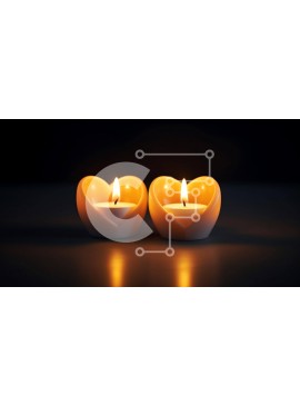 Intra Συλλεκτικό Ξύλινο Παζλ Plywood  4mm - Ρομαντικά κεριά σε σχήμα καρδιάς Σε Ξύλινο Κουτί - Διαστάσεις Puzzle: 10x10 cm – 25 κομμάτια