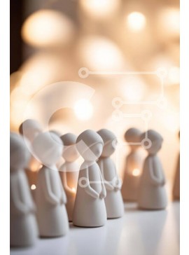 Intra Συλλεκτικό Ξύλινο Παζλ Plywood  4mm - Ομάδα λευκών ειδωλίων με κηροπήγια Σε Ξύλινο Κουτί - Διαστάσεις Puzzle: 10x10 cm – 25 κομμάτια