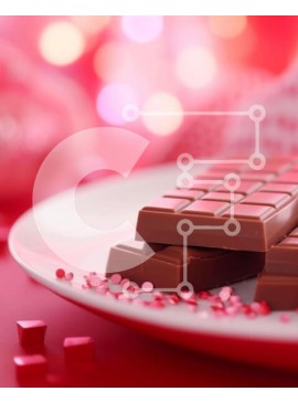 Σετ των 2 Intra Συλλεκτικό Ξύλινο Παζλ Plywood  4mm - Μπάρες σοκολάτας για την ημέρα του Αγίου Βαλεντίνου σε ένα πιάτο με ζαχαρωτά διακοσμητικά Σε Ξύλινο Κουτί - Διαστάσεις: 10x10 cm – 25 κομμάτια