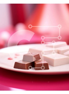 Σετ των 2 Intra Συλλεκτικό Ξύλινο Παζλ Plywood  4mm - Ανάμικτες σοκολάτες σε λευκό πιάτο Σε Ξύλινο Κουτί - Διαστάσεις: 10x10 cm – 25 κομμάτια