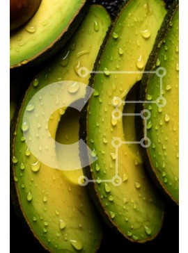 Σετ των 2 Intra Συλλεκτικό Ξύλινο Παζλ Plywood  4mm - Αβοκάντο σε φέτες με σταγόνες νερού Σε Ξύλινο Κουτί - Διαστάσεις: 10x10 cm – 25 κομμάτια