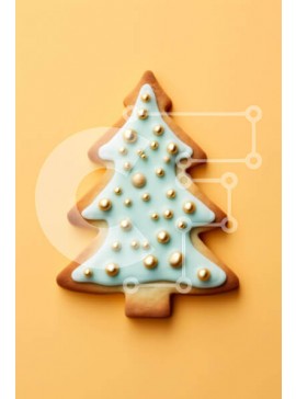 Σετ των 2 Intra Συλλεκτικό Ξύλινο Παζλ Plywood  4mm - Διακοσμημένο μπισκότο με γλάσο και χρυσά πασπαλίσματα σε πορτοκαλί φόντο Σε Ξύλινο Κουτί - Διαστάσεις: 10x10 cm – 25 κομμάτια