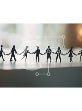 Intra Συλλεκτικό Ξύλινο Παζλ Plywood  4mm - Ενότητα και Αλληλεγγύη: Σιλουέτα ανθρώπων που κρατούν τα χέρια και αλυσοδεμένοι μαζί Σε Ξύλινο Κουτί - Διαστάσεις Puzzle: 10x10 cm – 25 κομμάτια