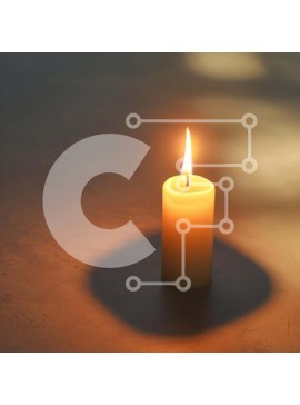 Intra Συλλεκτικό Ξύλινο Παζλ Plywood  4mm - Μονό αναμμένο κερί σε άδειο τραπέζι Σε Ξύλινο Κουτί - Διαστάσεις Puzzle: 10x10 cm – 25 κομμάτια