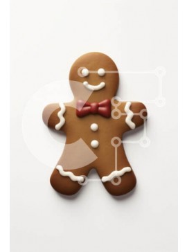 Intra Συλλεκτικό Ξύλινο Παζλ Plywood  4mm - Διακόσμηση Gingerbread Man με γλάσο και κόκκινο παπιγιόν Σε Ξύλινο Κουτί - Διαστάσεις Puzzle: 10x10 cm – 25 κομμάτια