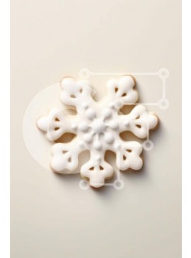 Σετ των 2 Intra Συλλεκτικό Ξύλινο Παζλ Plywood  4mm - Μπισκότο σε σχήμα νιφάδας χιονιού σε λευκή επιφάνεια Σε Ξύλινο Κουτί - Διαστάσεις: 10x10 cm – 25 κομμάτια