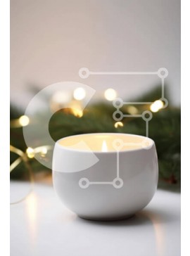 Intra Συλλεκτικό Ξύλινο Παζλ Plywood  4mm - Διακόσμηση με λευκό κερί και χριστουγεννιάτικα φώτα Σε Ξύλινο Κουτί - Διαστάσεις Puzzle: 10x10 cm – 25 κομμάτια