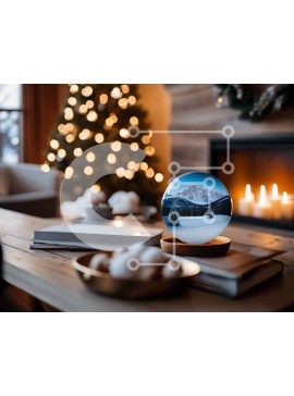 Intra Συλλεκτικό Ξύλινο Παζλ Plywood  4mm - Άνετο σαλόνι με γιορτινά διακοσμητικά Σε Ξύλινο Κουτί - Διαστάσεις Puzzle: 10x10 cm – 25 κομμάτια