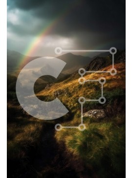 Σετ των 2 Intra Συλλεκτικό Ξύλινο Παζλ Plywood  4mm - Ουράνιο τόξο πάνω από το ορεινό τοπίο με τους θυελλώδεις ουρανούς Σε Ξύλινο Κουτί - Διαστάσεις: 10x10 cm – 25 κομμάτια