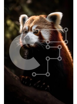 Σετ των 2 Intra Συλλεκτικό Ξύλινο Παζλ Plywood  4mm - Αξιολάτρευτη εικόνα ενός κόκκινου πάντα σε ένα σκοτεινό δάσος Σε Ξύλινο Κουτί - Διαστάσεις: 10x10 cm – 25 κομμάτια