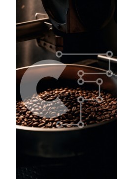 Intra Συλλεκτικό Ξύλινο Παζλ Plywood  4mm - Κοντινή όψη των κόκκων καφέ που ψήνονται στην εστία Σε Ξύλινο Κουτί - Διαστάσεις: 10x10 cm – 25 κομμάτια