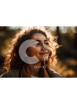 Intra Συλλεκτικό Ξύλινο Παζλ Plywood  4mm - Όμορφη εικόνα μιας κοκκινομάλλας γυναίκας σε ένα δάσος Σε Ξύλινο Κουτί - Διαστάσεις Puzzle: 10x10 cm – 25 κομμάτια