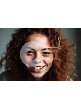 Intra Συλλεκτικό Ξύλινο Παζλ Plywood  4mm - Όμορφη εικόνα μιας χαμογελαστής κοκκινομάλλας γυναίκας με φακίδες Σε Ξύλινο Κουτί - Διαστάσεις Puzzle: 10x10 cm – 25 κομμάτια