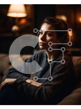 Intra Συλλεκτικό Ξύλινο Παζλ Plywood  4mm - Μοναχική νεαρή γυναίκα που κοιτάζει επίμονα στην απόσταση Σε Ξύλινο Κουτί - Διαστάσεις Puzzle: 10x10 cm – 25 κομμάτια