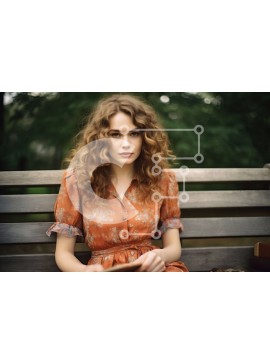 Intra Συλλεκτικό Ξύλινο Παζλ Plywood  4mm - Όμορφη εικόνα μιας γυναίκας που διαβάζει ένα βιβλίο σε έναν ξύλινο πάγκο σε ένα πάρκο Σε Ξύλινο Κουτί - Διαστάσεις Puzzle: 10x10 cm – 25 κομμάτια