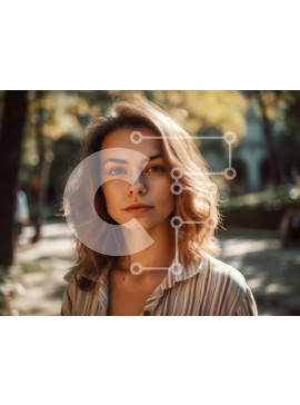 Intra Συλλεκτικό Ξύλινο Παζλ Plywood  4mm - Όμορφη εικόνα μιας γυναίκας σε ένα πάρκο με δέντρα στο φόντο Σε Ξύλινο Κουτί - Διαστάσεις Puzzle: 10x10 cm – 25 κομμάτια