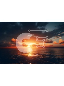 Intra Συλλεκτικό Ξύλινο Παζλ Plywood  4mm - Εκπληκτική εικόνα ενός ηλιοβασιλέματος πάνω από τον ωκεανό με σύννεφα στο φόντο Σε Ξύλινο Κουτί - Διαστάσεις: 10x10 cm – 25 κομμάτια