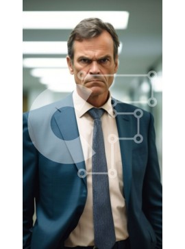 Intra Συλλεκτικό Ξύλινο Παζλ Plywood  4mm - Επαγγελματίας άνδρας που φαίνεται σοβαρός σε έναν διάδρομο Σε Ξύλινο Κουτί - Διαστάσεις Puzzle: 10x10 cm – 25 κομμάτια