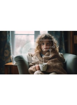 Intra Συλλεκτικό Ξύλινο Παζλ Plywood  4mm - Άνετη εικόνα ενός νεαρού κοριτσιού με ζεστή σοκολάτα στον καναπέ Σε Ξύλινο Κουτί - Διαστάσεις Puzzle: 10x10 cm – 25 κομμάτια