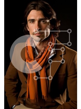 Intra Συλλεκτικό Ξύλινο Παζλ Plywood  4mm - Πορτρέτο ενός άνδρα με καφέ παλτό και μπεζ κασκόλ Σε Ξύλινο Κουτί - Διαστάσεις Puzzle: 10x10 cm – 25 κομμάτια