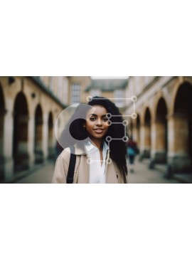 Intra Συλλεκτικό Ξύλινο Παζλ Plywood  4mm - Πορτρέτο μιας νεαρής μαύρης γυναίκας με μπεζ σακάκι και μαύρο παντελόνι Σε Ξύλινο Κουτί - Διαστάσεις Puzzle: 10x10 cm – 25 κομμάτια