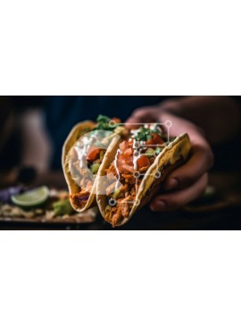 Σετ των 2 Intra Συλλεκτικό Ξύλινο Παζλ Plywood  4mm - Νόστιμα τάκος με γαρνιτούρες κοτόπουλου και βοείου κρέατος Σε Ξύλινο Κουτί - Διαστάσεις: 10x10 cm – 25 κομμάτια