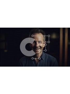 Intra Συλλεκτικό Ξύλινο Παζλ Plywood  4mm - Ευτυχισμένος μεσήλικας πορτρέτο με γκριζαρισμένα μαλλιά και μπλε πουκάμισο Σε Ξύλινο Κουτί - Διαστάσεις Puzzle: 10x10 cm – 25 κομμάτια