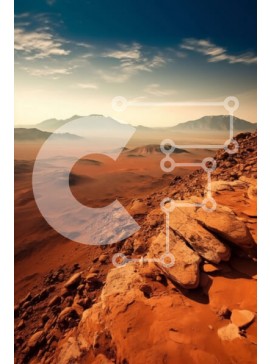 Σετ των 2 Intra Συλλεκτικό Ξύλινο Παζλ Plywood  4mm - Όμορφη εικόνα του αρειανού τοπίου με βουνά και κοιλάδες Σε Ξύλινο Κουτί - Διαστάσεις: 10x10 cm – 25 κομμάτια