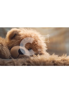 Intra Συλλεκτικό Ξύλινο Παζλ Plywood  4mm - Καφέ στολίδι αρκουδάκι σε αφράτες κουβέρτες Σε Ξύλινο Κουτί - Διαστάσεις Puzzle: 10x10 cm – 25 κομμάτια