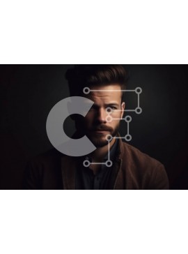 Intra Συλλεκτικό Ξύλινο Παζλ Plywood  4mm - Πορτρέτο ενός σοβαρού άνδρα με γένια και γυαλιά Σε Ξύλινο Κουτί - Διαστάσεις Puzzle: 10x10 cm – 25 κομμάτια